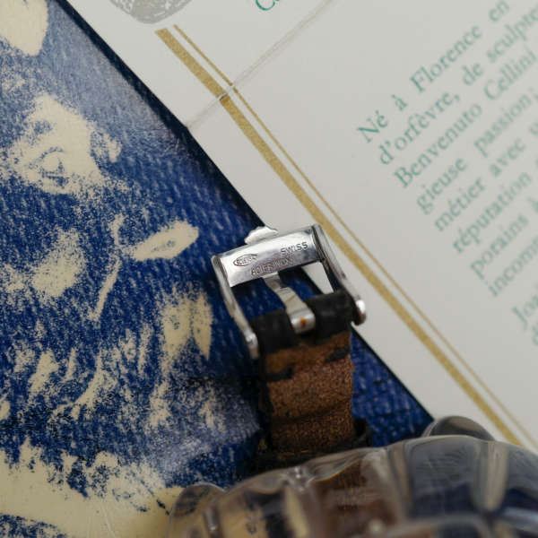 cafe noir les montres horloger marseille rare rolex king midas 4017 vintage or blanc white gold cadran bleu papier papers d'origine france 1976