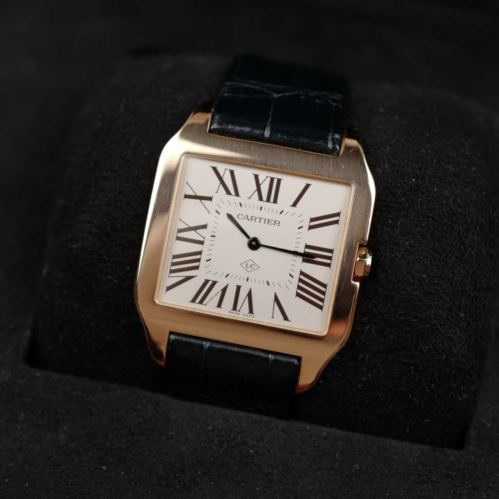 cafe noir les montres vintage horloger marseille CARTIER Santos-Dumont - Réf. 2650 en Or Rose Collaborateur 2015