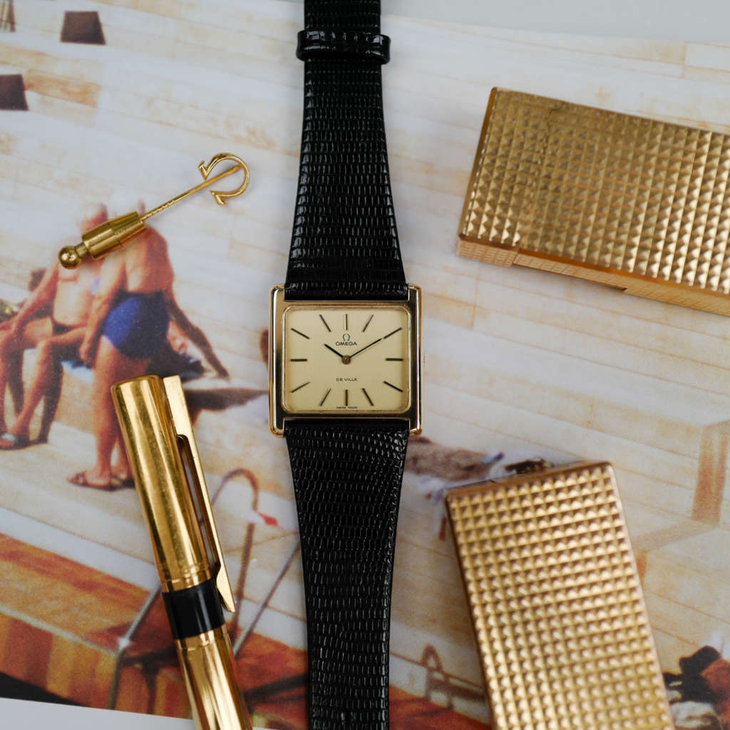 cafe noir les montres vintage horloger marseille aix revision omega tank 1974 large oversize mécanique manuel de ville