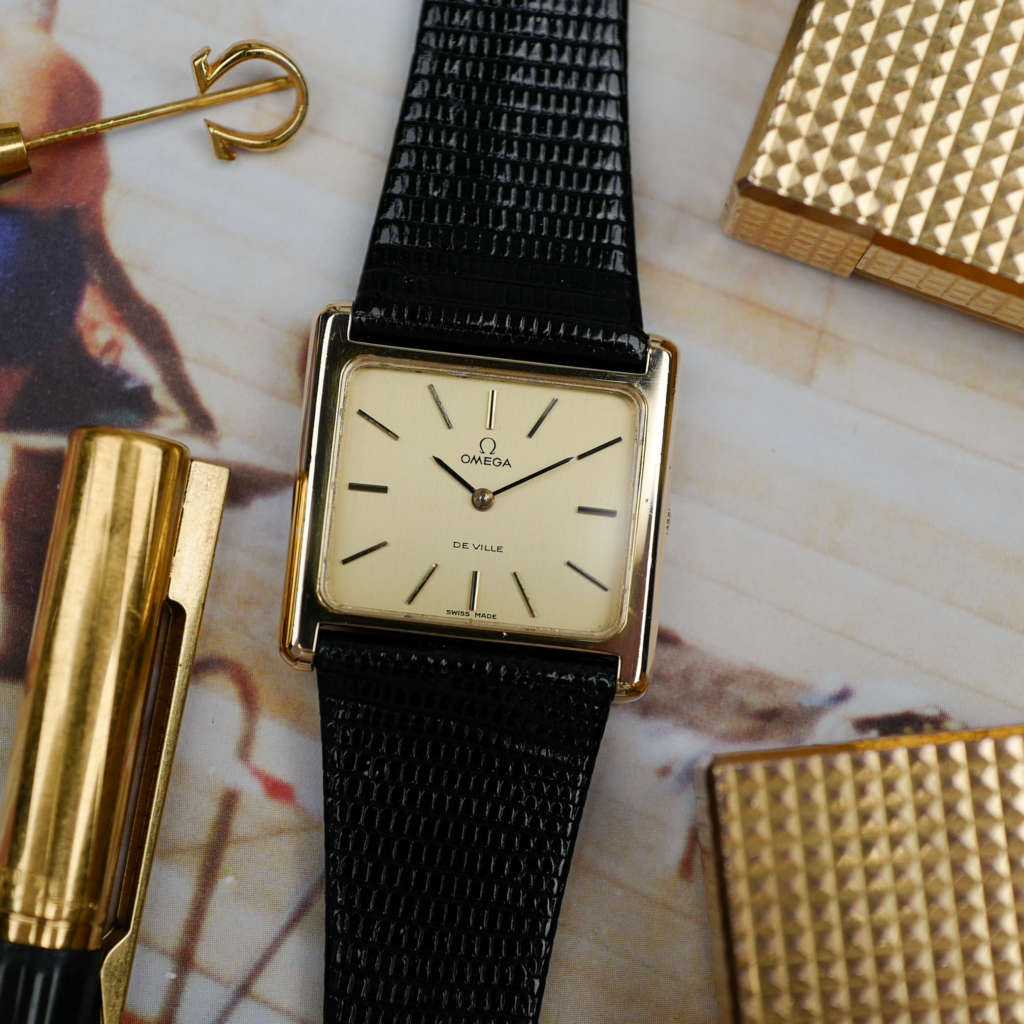 cafe noir les montres vintage horloger marseille aix revision omega tank 1974 large oversize mécanique manuel de ville