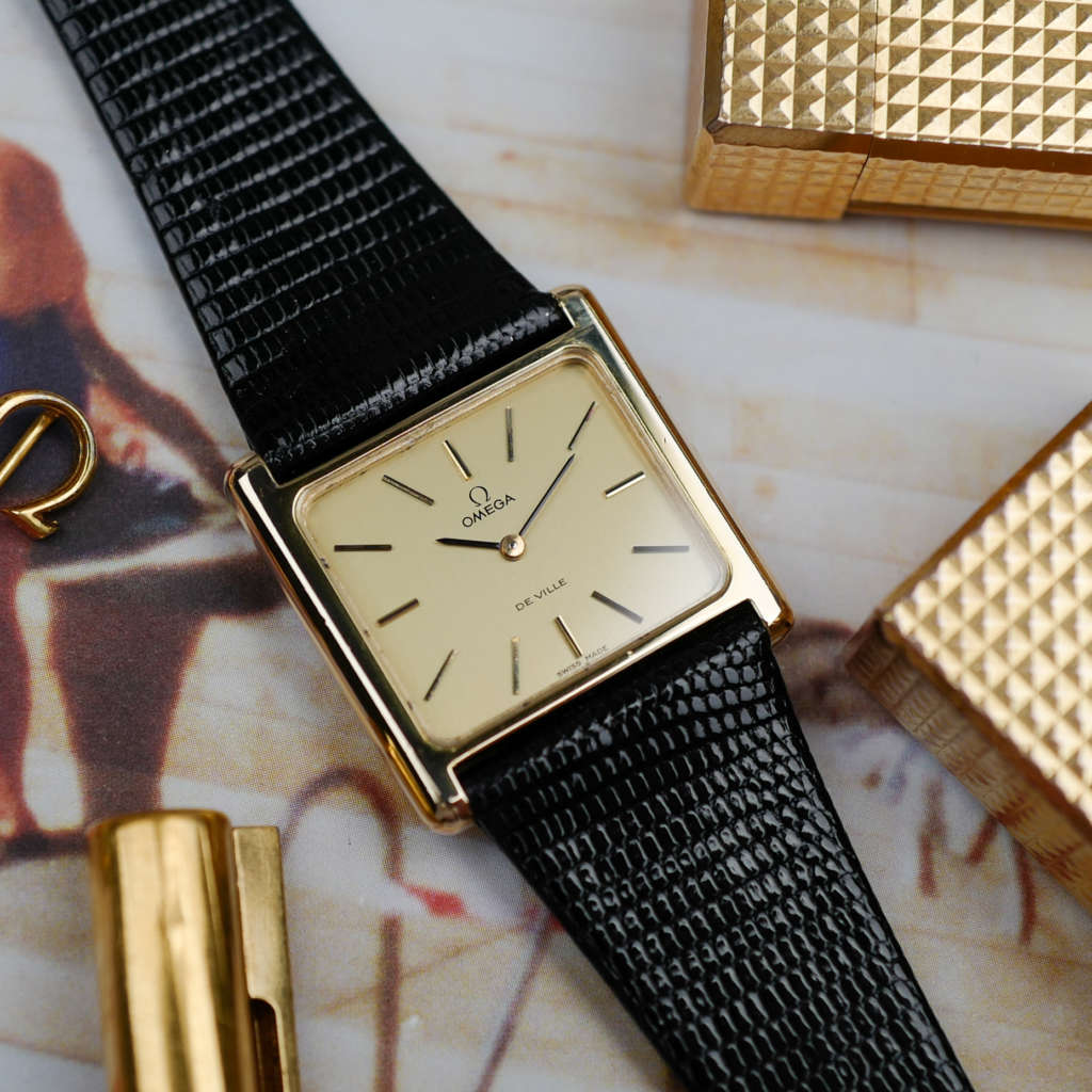 cafe noir les montres vintage horloger marseille aix revision omega tank 1974 large oversize mécanique manuel de ville