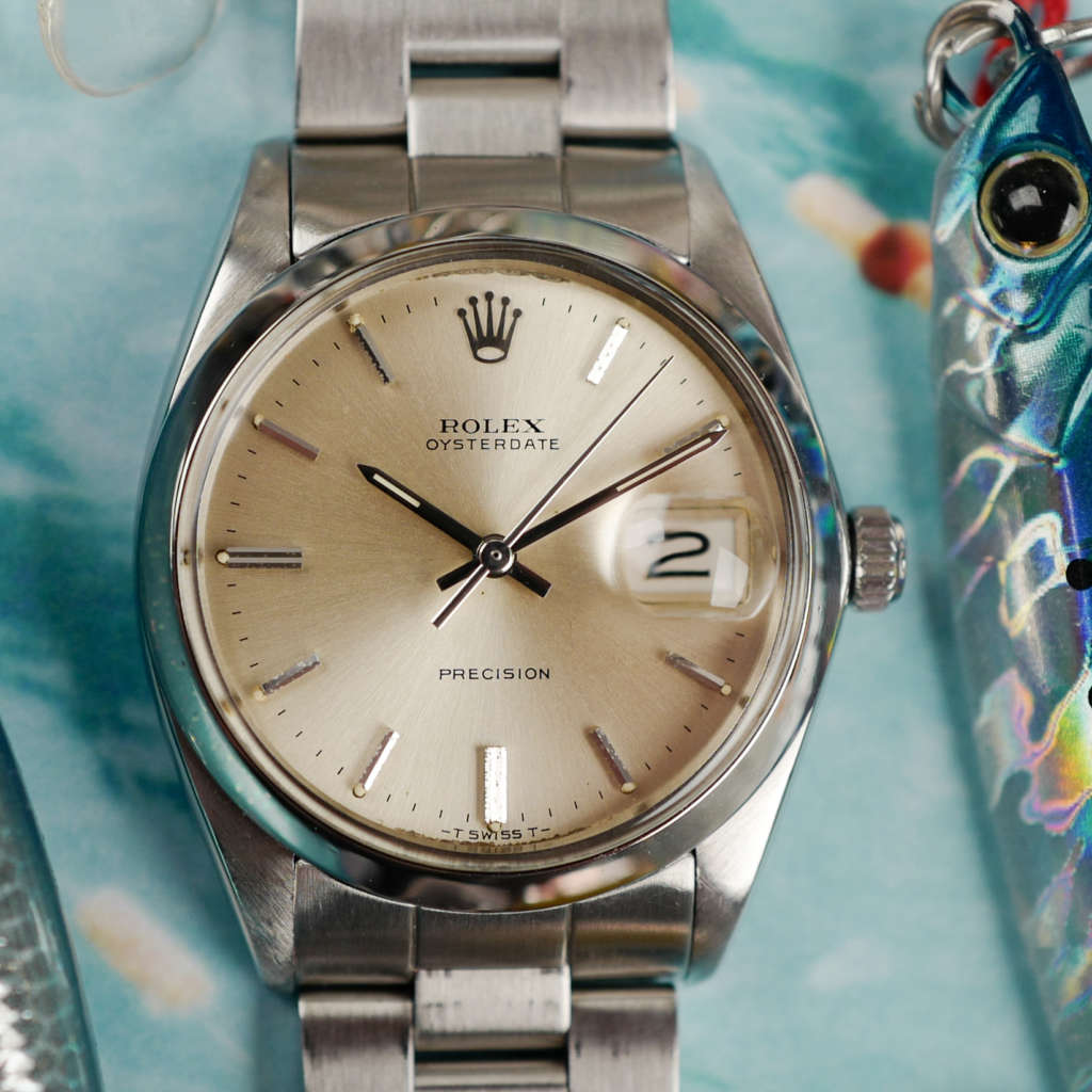 cafe noir les montres vintage horloger marseille rolex Oysterdate Précision ref 6694 cadran gold jaune dore vintage montre acier vintage manuelle 1966