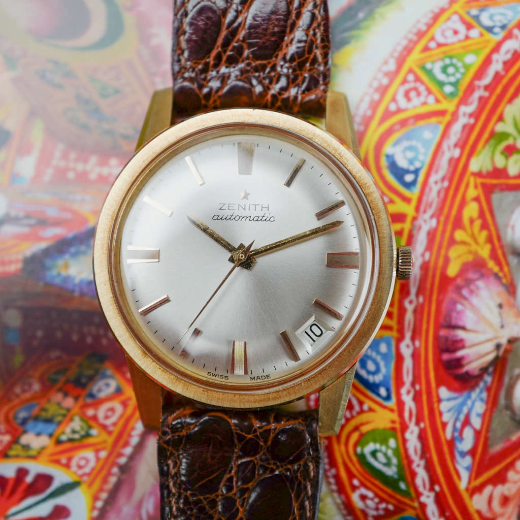 cafe noir les montres vintage horloger marseille zenith stellina or jaune rose vintage automatique 35mm 2545PC année 1960