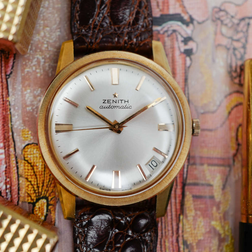 cafe noir les montres vintage horloger marseille zenith stellina or jaune rose vintage automatique 35mm 2545PC année 1960