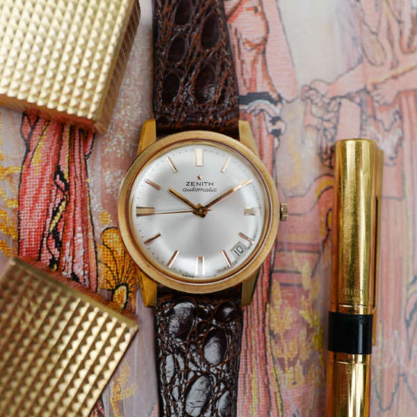 cafe noir les montres vintage horloger marseille zenith stellina or jaune rose vintage automatique 35mm 2545PC année 1960