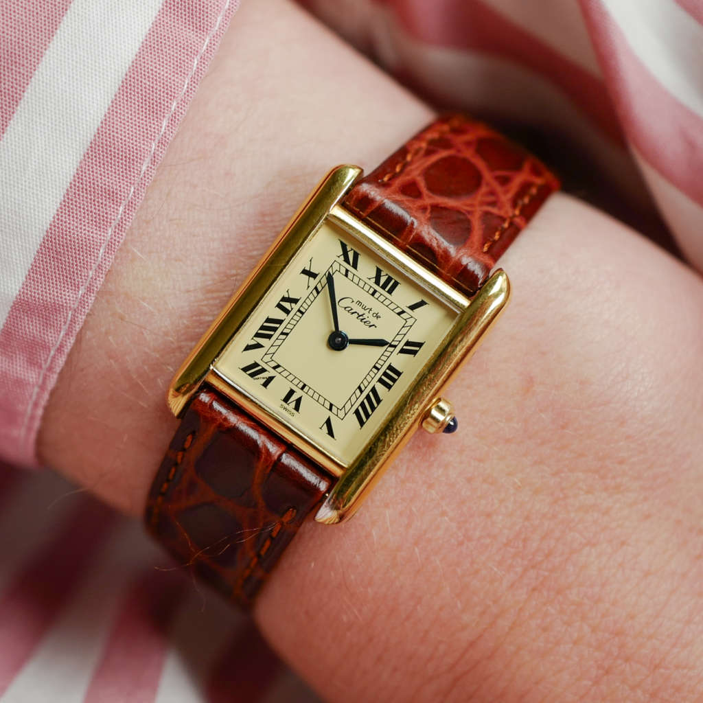 cafe noir les montres vintage horlogerie vintage horloger marseille cartier tank must pour femme mini dorée vermeil