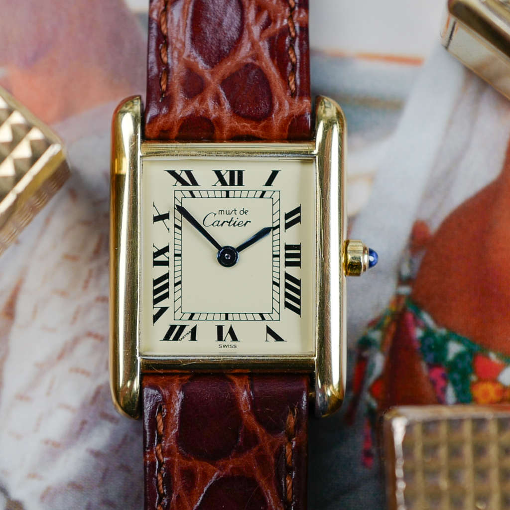 cafe noir les montres vintage horlogerie vintage horloger marseille cartier tank must pour femme mini dorée vermeil