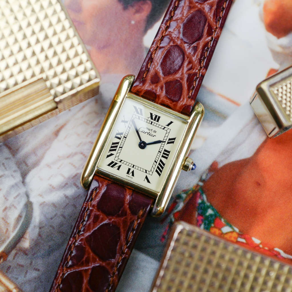 cafe noir les montres vintage horlogerie vintage horloger marseille cartier tank must pour femme mini dorée vermeil