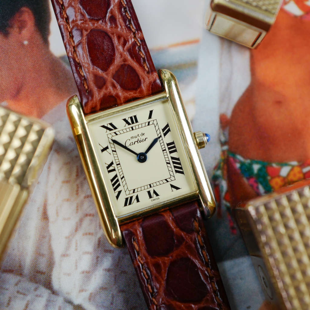 cafe noir les montres vintage horlogerie vintage horloger marseille cartier tank must pour femme mini dorée vermeil