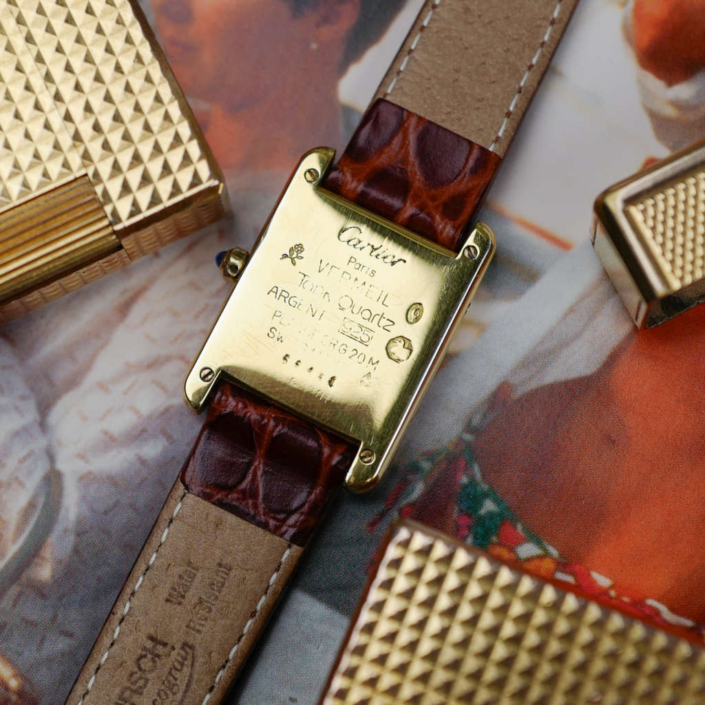 cafe noir les montres vintage horlogerie vintage horloger marseille cartier tank must pour femme mini dorée vermeil