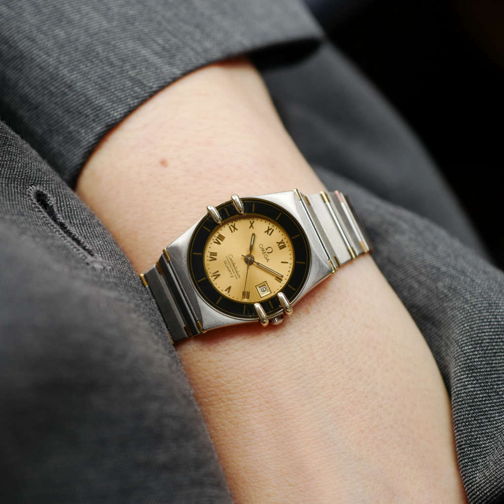 cafe noir les montres vintage marseille horloger omega constellation or acier vintage femme cadran beige champagne_3 cafe noir les montres vintage marseille horloger omega constellation or acier vintage femme cadran beige champagne