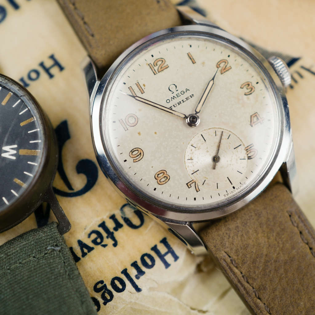 cafe noir les montres horloger marseille omega oversize turler zurich vintage tritium militaire 1951