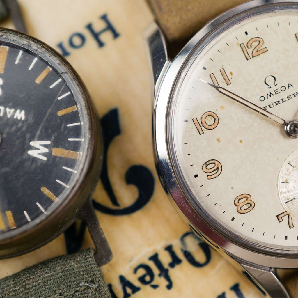 cafe noir les montres horloger marseille omega oversize turler zurich vintage tritium militaire 1951