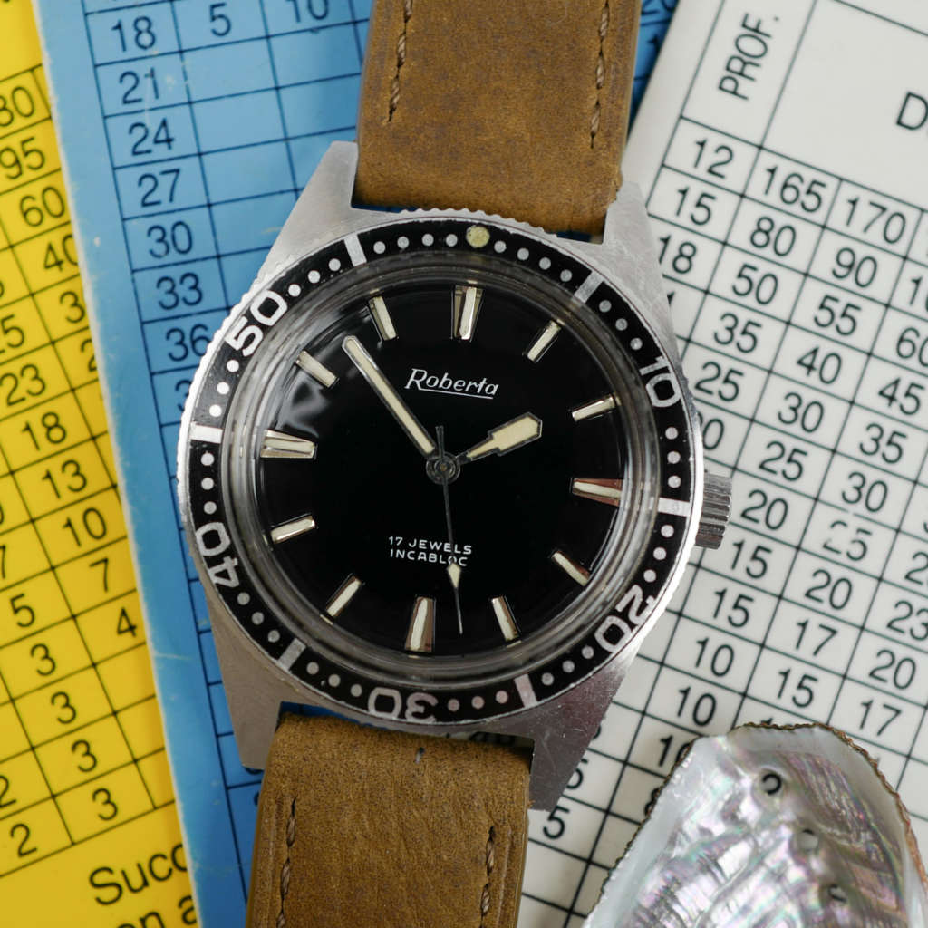 cafe noir les montres horloger reparations marseille aix roberta skin diver automatique glossy dial vintage 1970