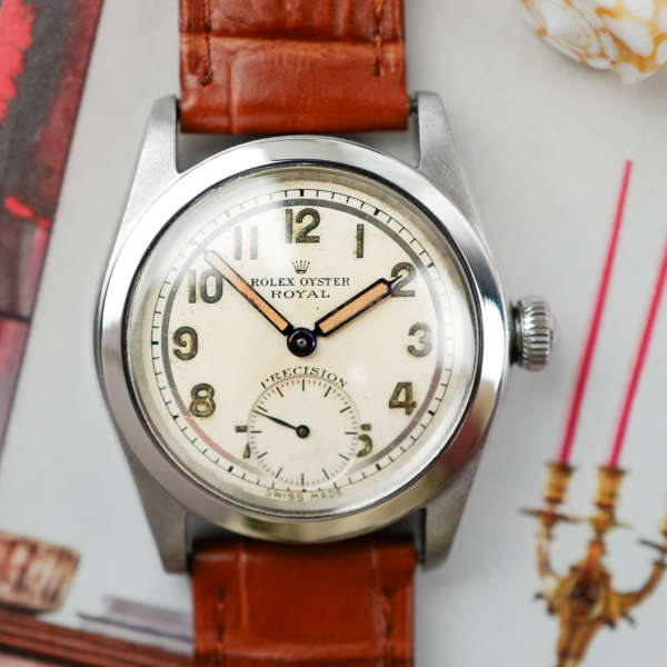 cafe noir les montres vintage Oyster Royal Précision 2280 rolex radium tritium militaire annee 1943 ref 2797
