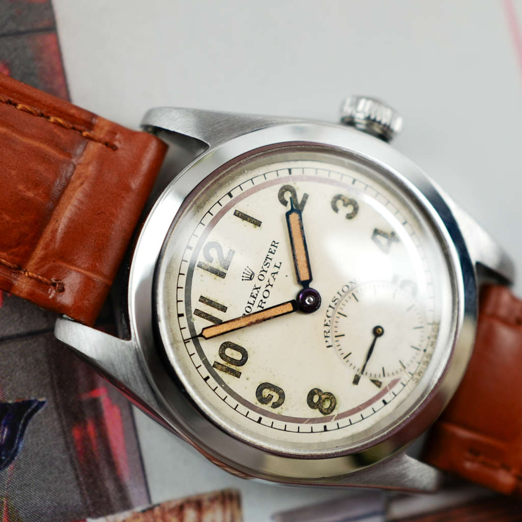 cafe noir les montres vintage Oyster Royal Précision 2280 rolex radium tritium militaire annee 1943 ref 2797