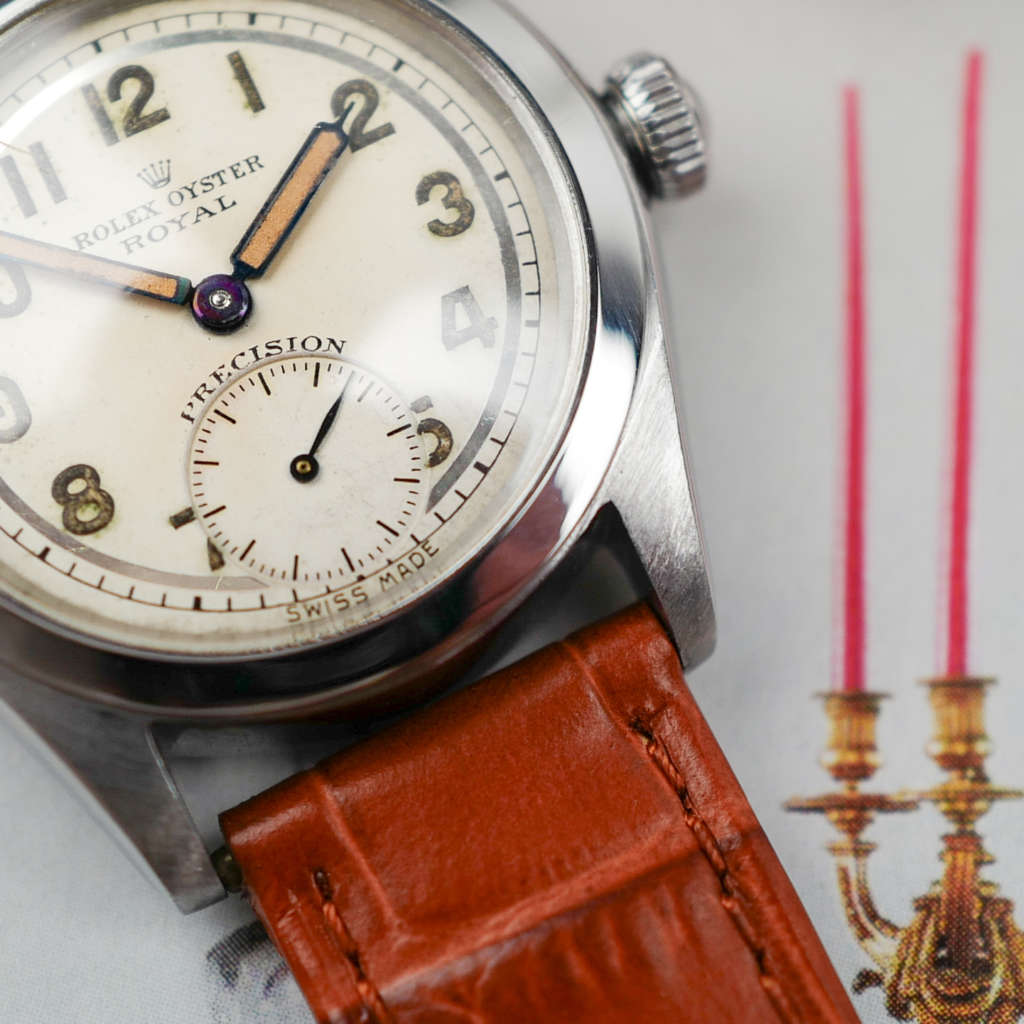 cafe noir les montres vintage Oyster Royal Précision 2280 rolex radium tritium militaire annee 1943 ref 2797