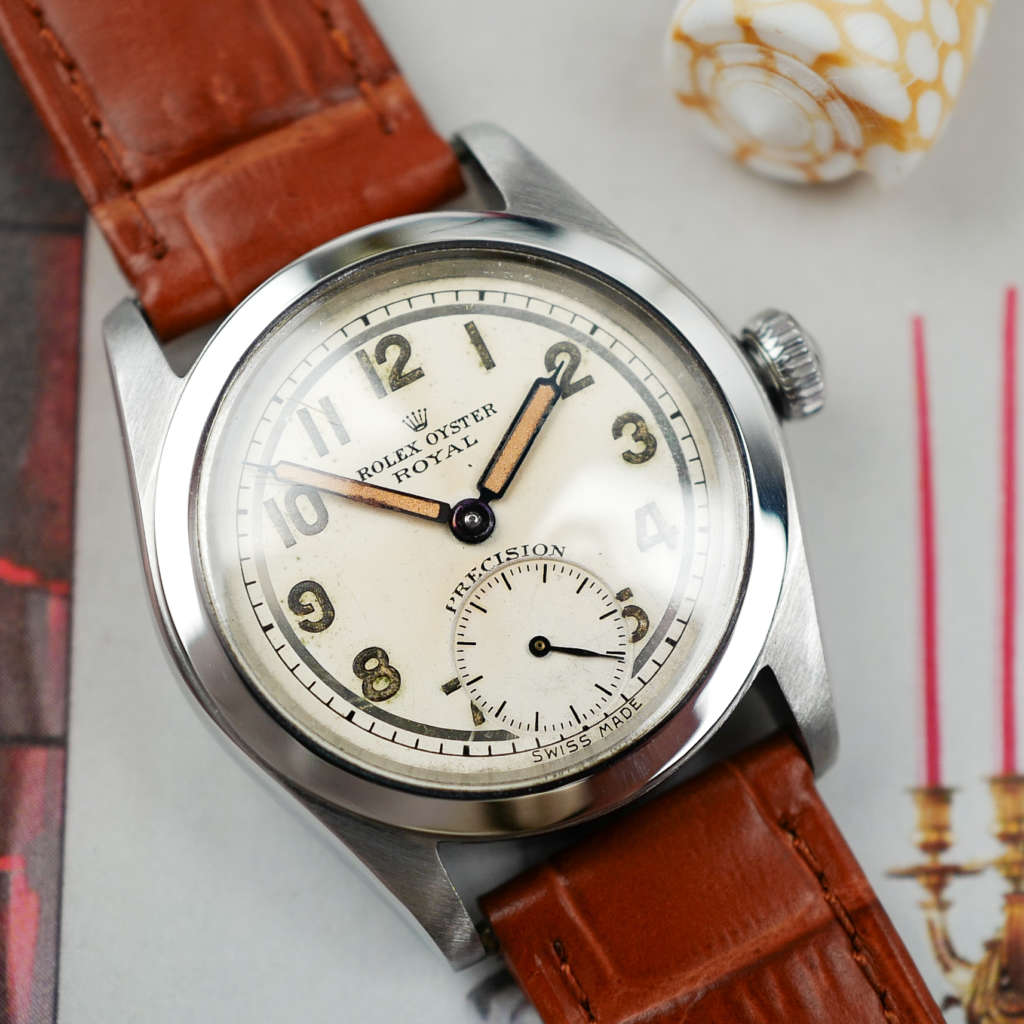 cafe noir les montres vintage Oyster Royal Précision 2280 rolex radium tritium militaire annee 1943 ref 2797