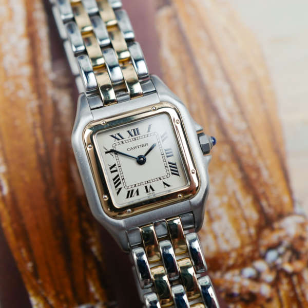 cafe noir les montres vintage horloger marseille cartier panthere or et acier petit modele vintage pour femme cartier boite service