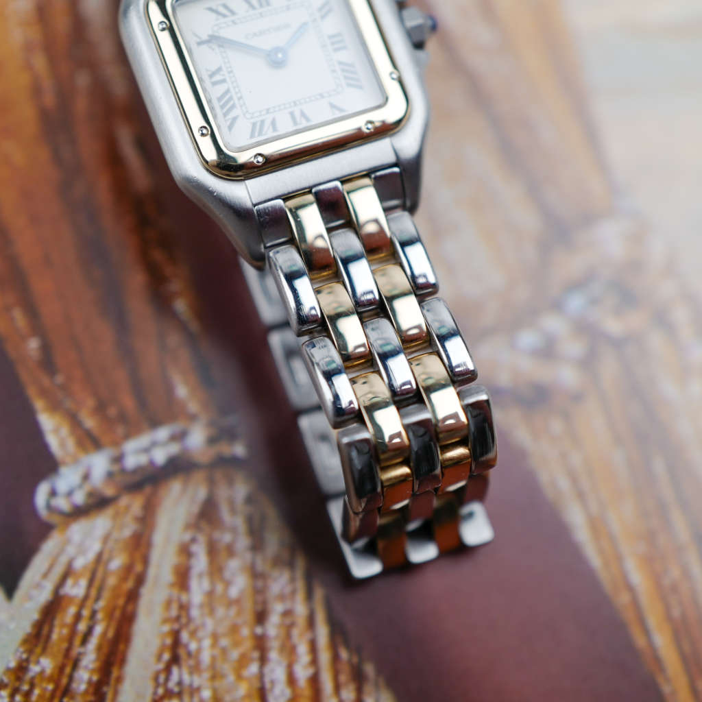 cafe noir les montres vintage horloger marseille cartier panthere or et acier petit modele vintage pour femme cartier boite service