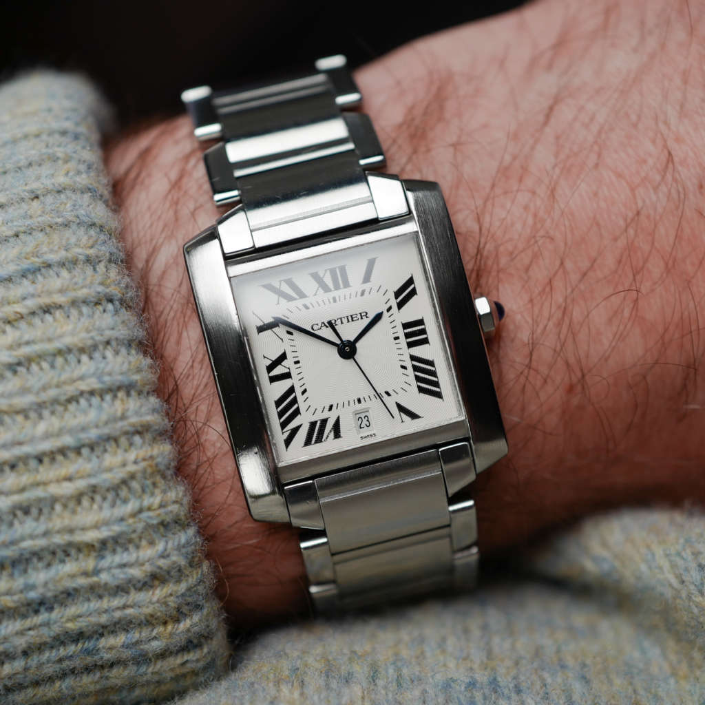 cafe noir les montres vintage horloger marseille cartier tank française 2302 automatique bracelet acier