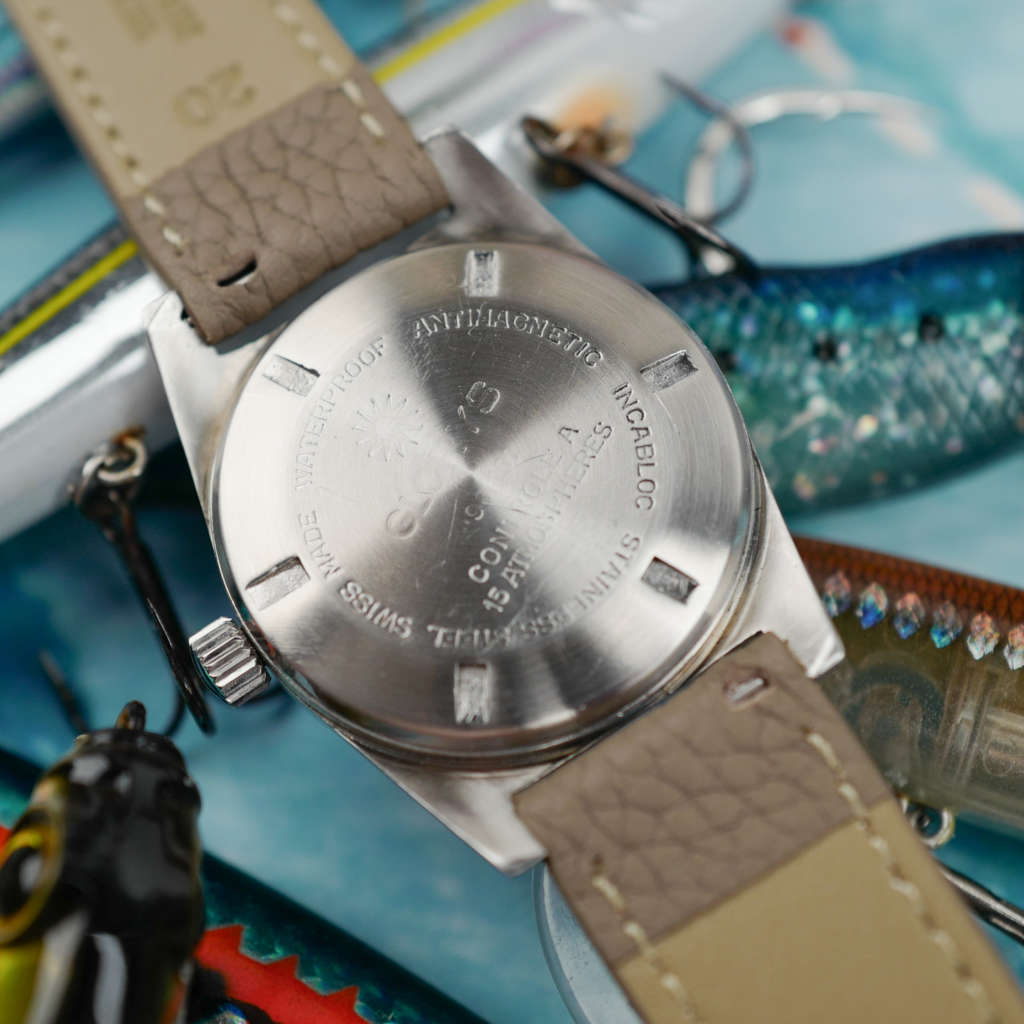 cafe noir les montres vintage horloger marseille glorys skin diver vintage radium inoxydable inox couronne vissée automatique 1,5 UC