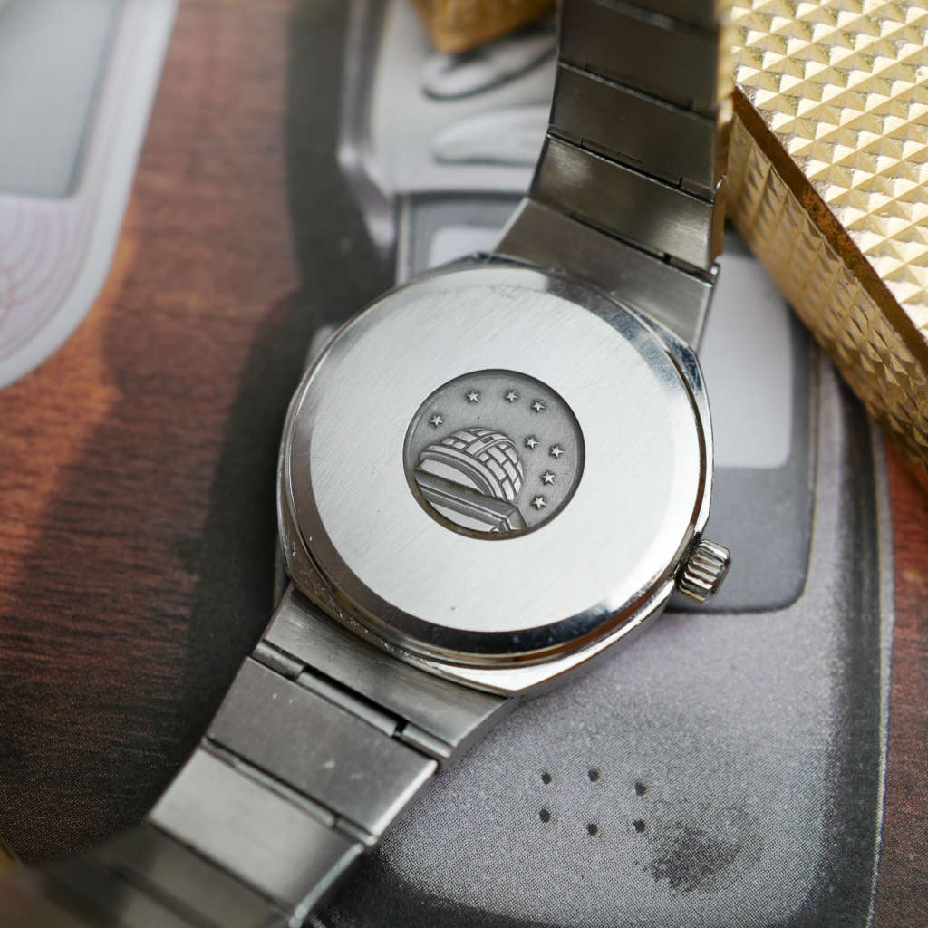 cafe noir les montres vintage omega constellation femme or acier 595 0001 795 0800 cadran noir bicolor 28 mm mini 1977