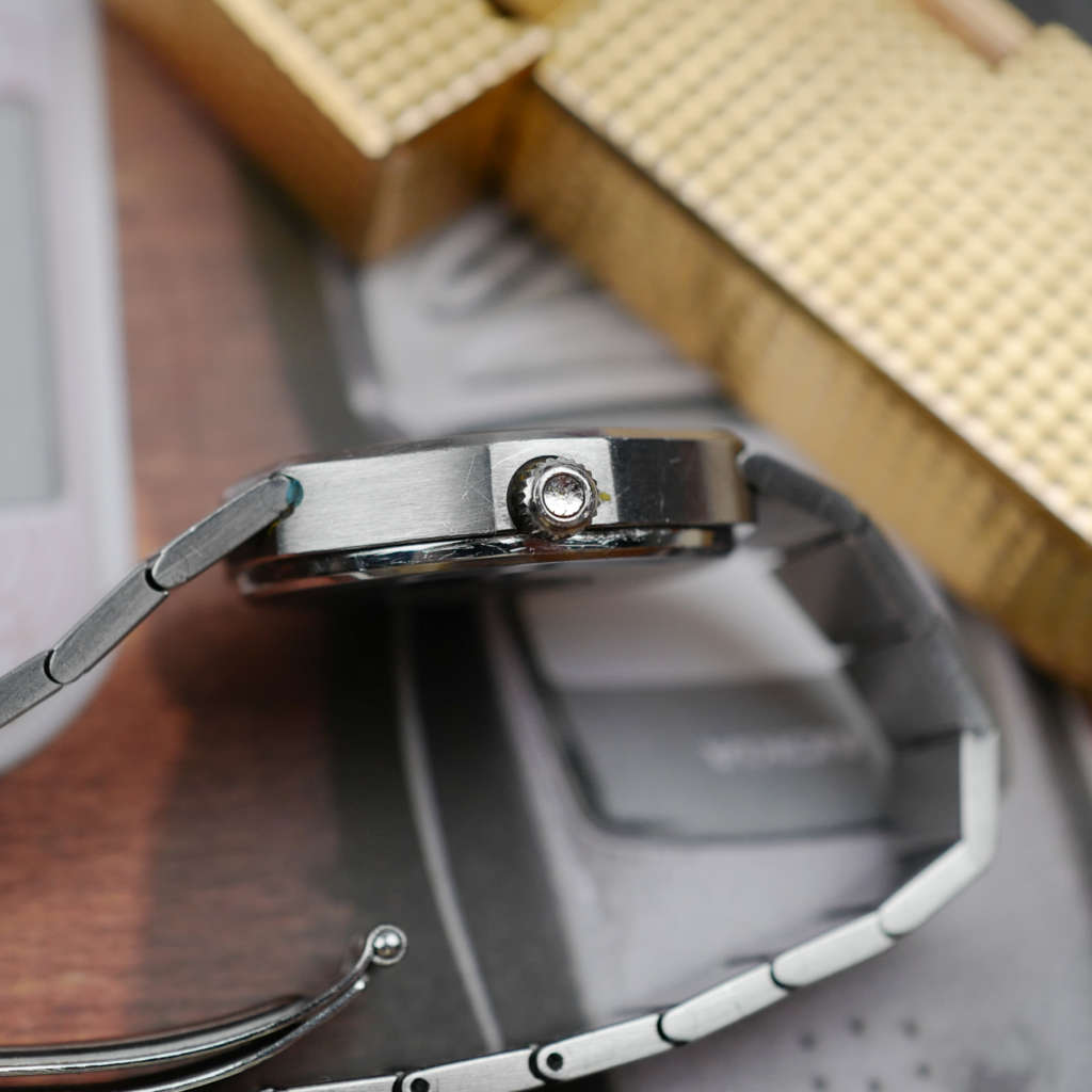 cafe noir les montres vintage omega constellation femme or acier 595 0001 795 0800 cadran noir bicolor 28 mm mini 1977