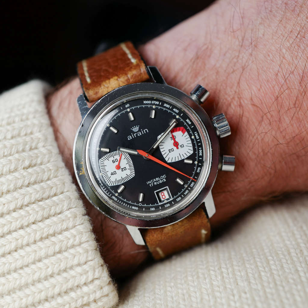 cafe noir montres vintage marseille airain-chronographe-francais-valjoux-7734-vintage-1970