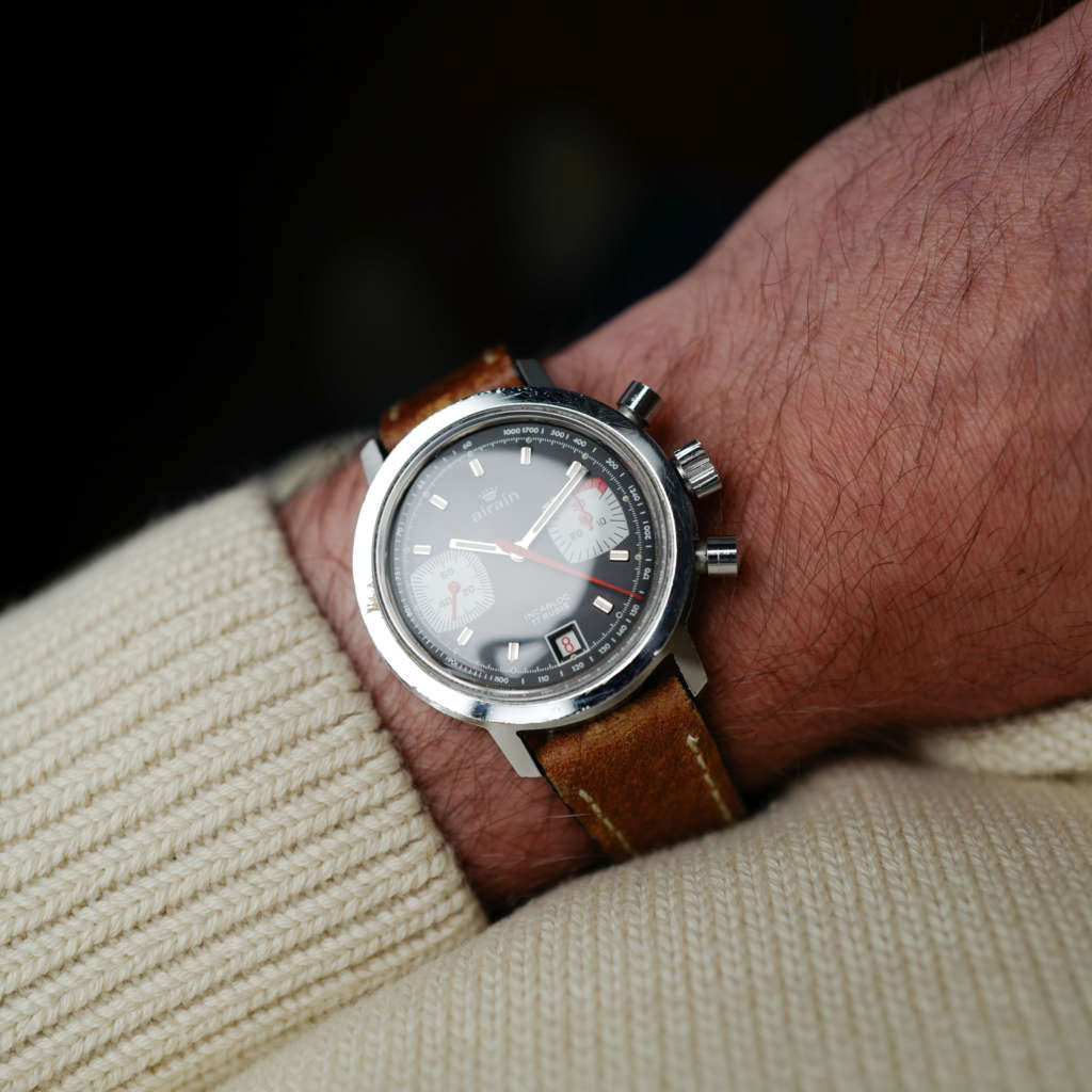 cafe noir montres vintage marseille airain-chronographe-francais-valjoux-7734-vintage-1970