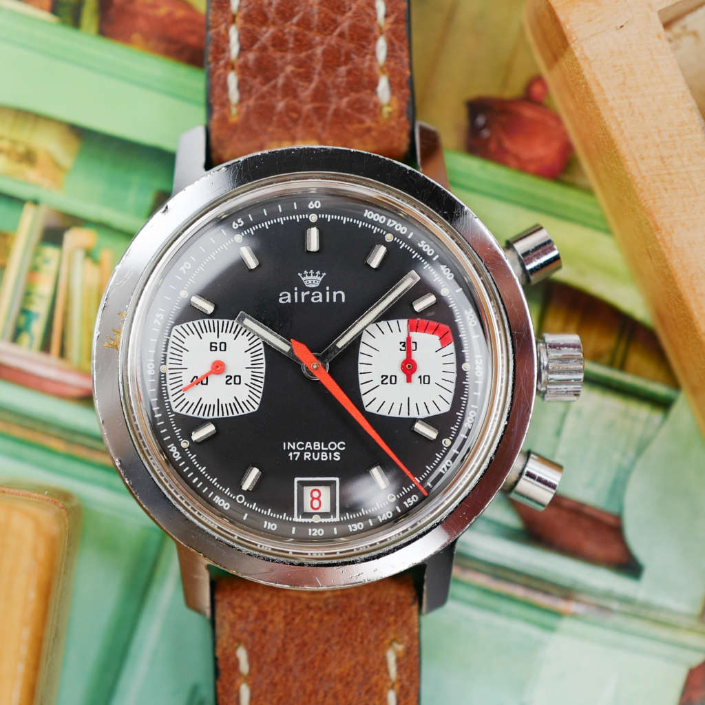 cafe noir montres vintage marseille airain-chronographe-francais-valjoux-7734-vintage-1970