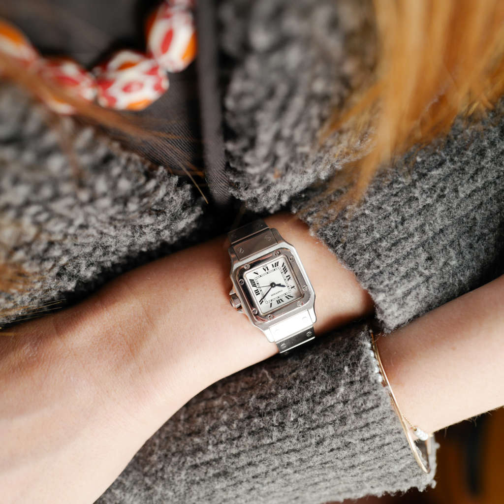 cafe noir les montres horloger marseille vintage cartier santos femme petit modele acier automatique réf 0901 vintage