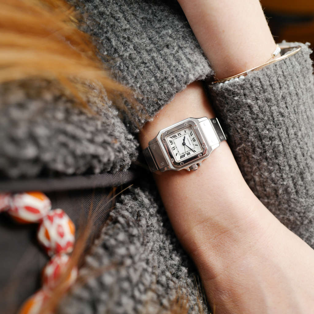 cafe noir les montres horloger marseille vintage cartier santos femme petit modele acier automatique réf 0901 vintage