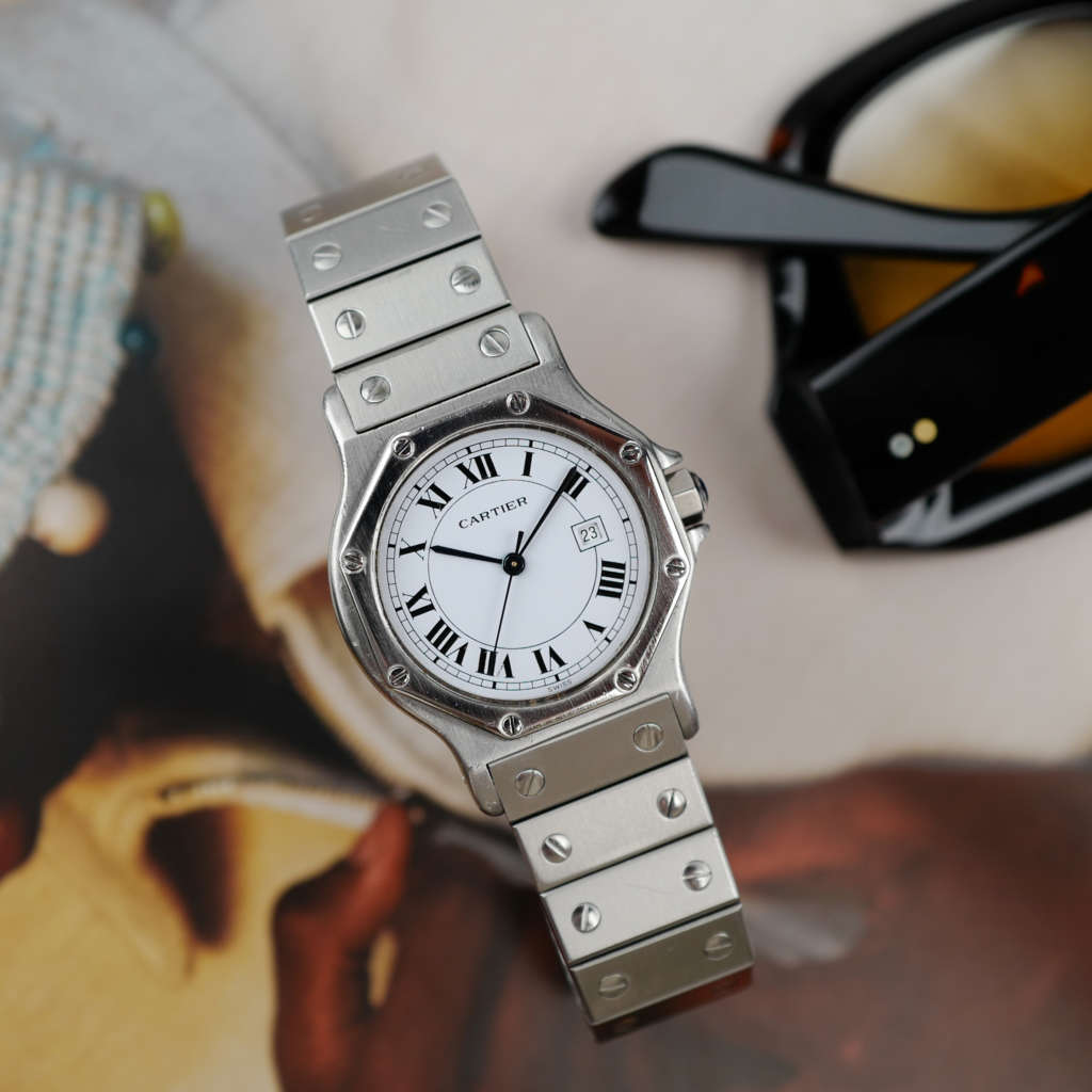 cafe-noir-montres-horloger-marseille-cartier-santos-octogonale-octo-2965-acier-homme-automatique-vintage-octo-grand-modèle-GM