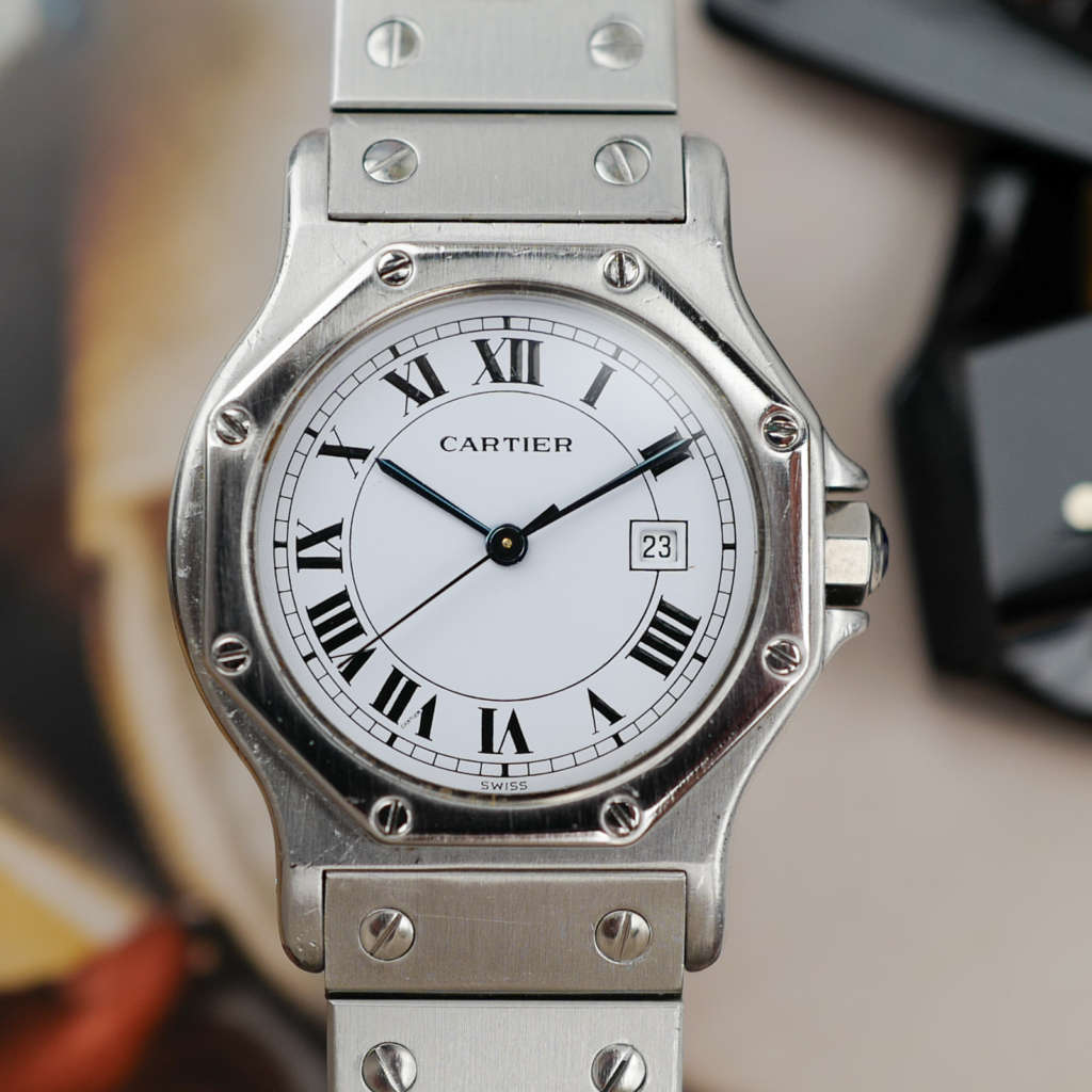 cafe-noir-montres-horloger-marseille-cartier-santos-octogonale-octo-2965-acier-homme-automatique-vintage-octo-grand-modèle-GM