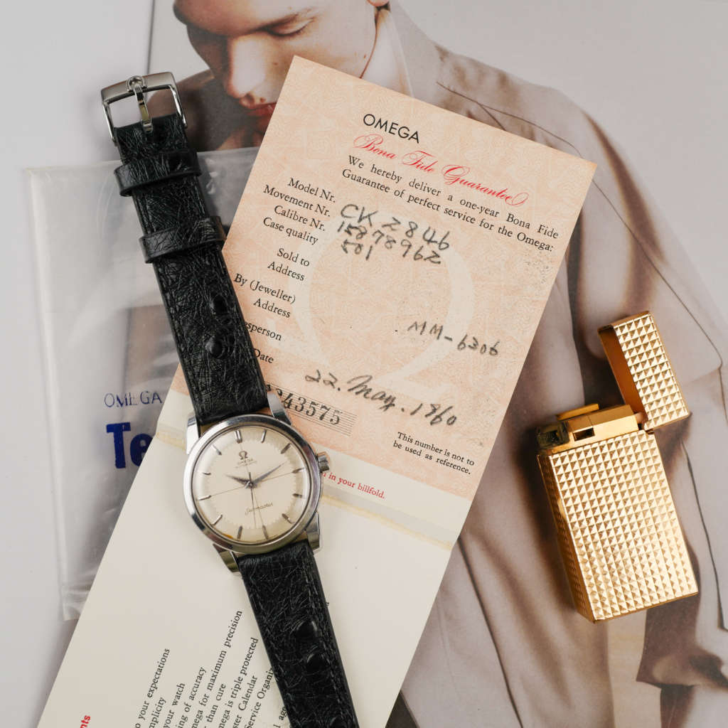 cafe-noir-montres-horloger-marseille-omega-Automatic-Seamaster-Omega-CK-2846-vintage-1960-papiers