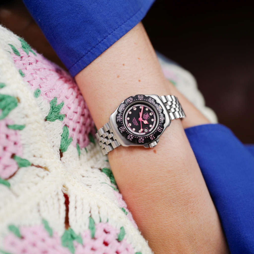 cafe noir les montres vintage horloger marseille mini-tag-heuer-formula-lady-rose-quartz-1985-vintage