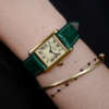 cafe noir montres horloger marseille cartier tank must mécanique pour femme vermeil petit modèle or chiffres romains bracelet vert