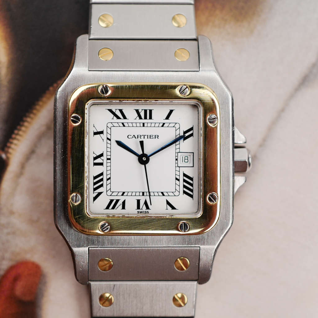 cafe-noir-montres-vintage-marseille-horloger-racaht-montre-cartier-santos-homme-ref-2961-or-et-acier-bicolore-vintage-1980