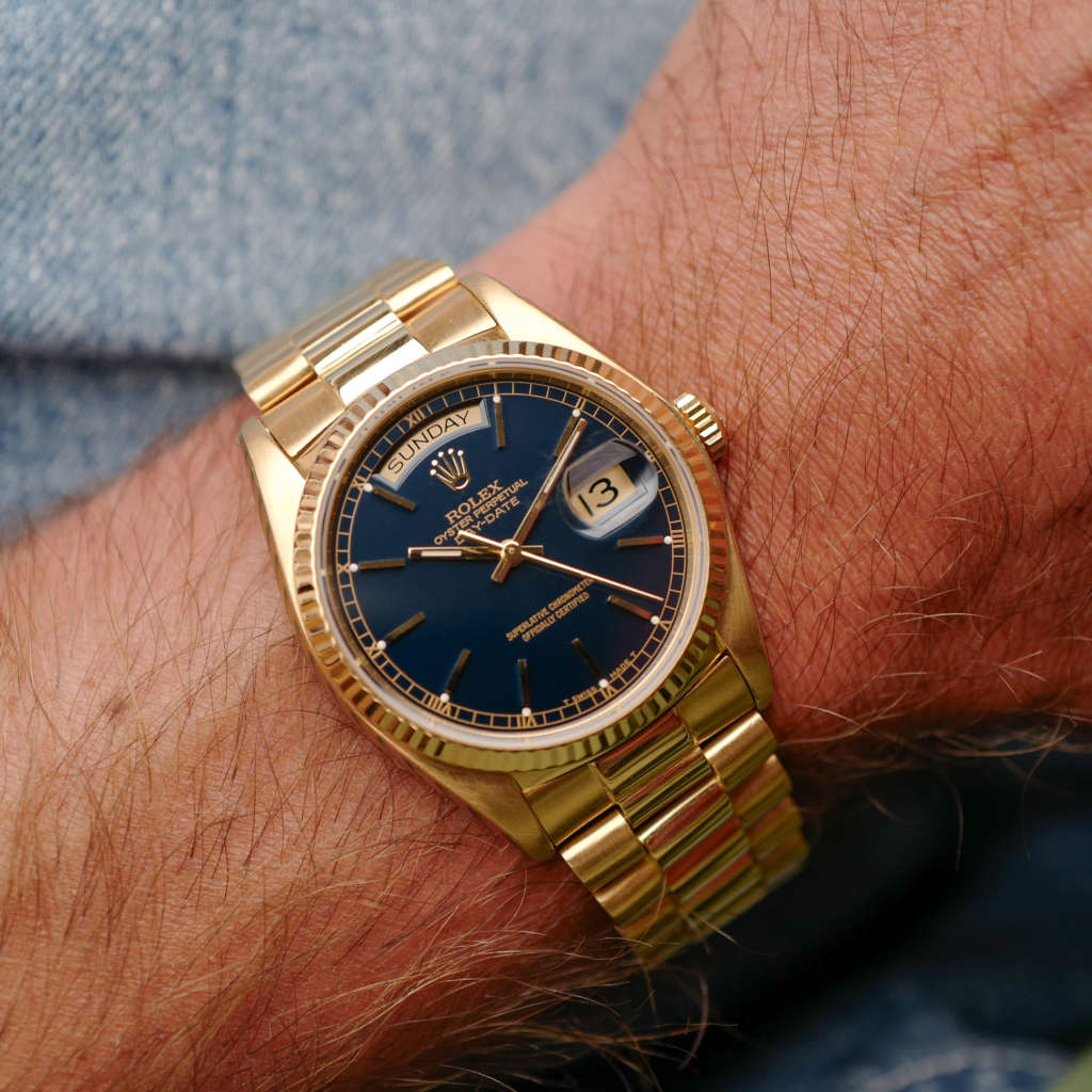 cafe-noir-montre-vintage-marseille-aix-horloger-rolex-day-date-18038-bleu-tritium-president-1980