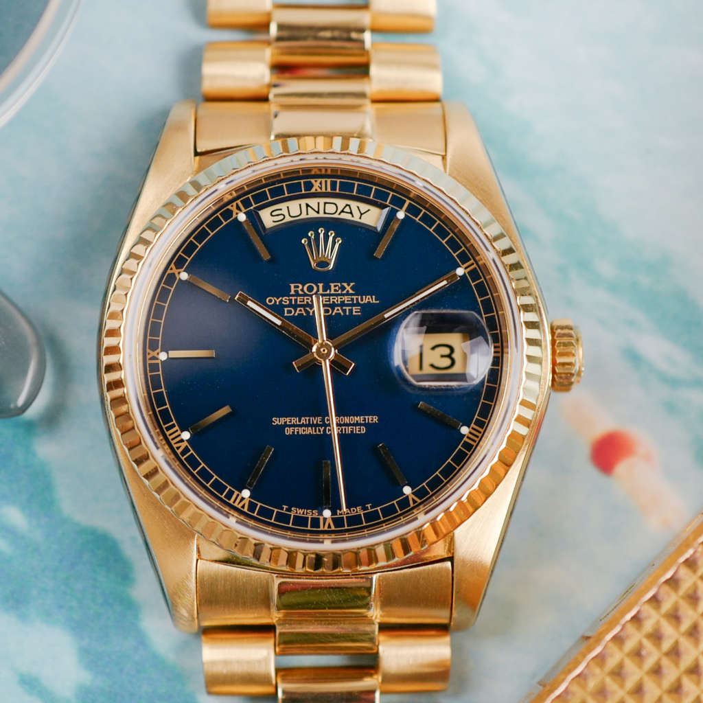 cafe-noir-montre-vintage-marseille-aix-horloger-rolex-day-date-18038-bleu-tritium-president-1980