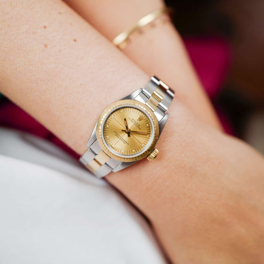 cafe-noir-montres-aix-horloger-mini-rolex-vintage-oyster-perpetual-or-acier-67243
