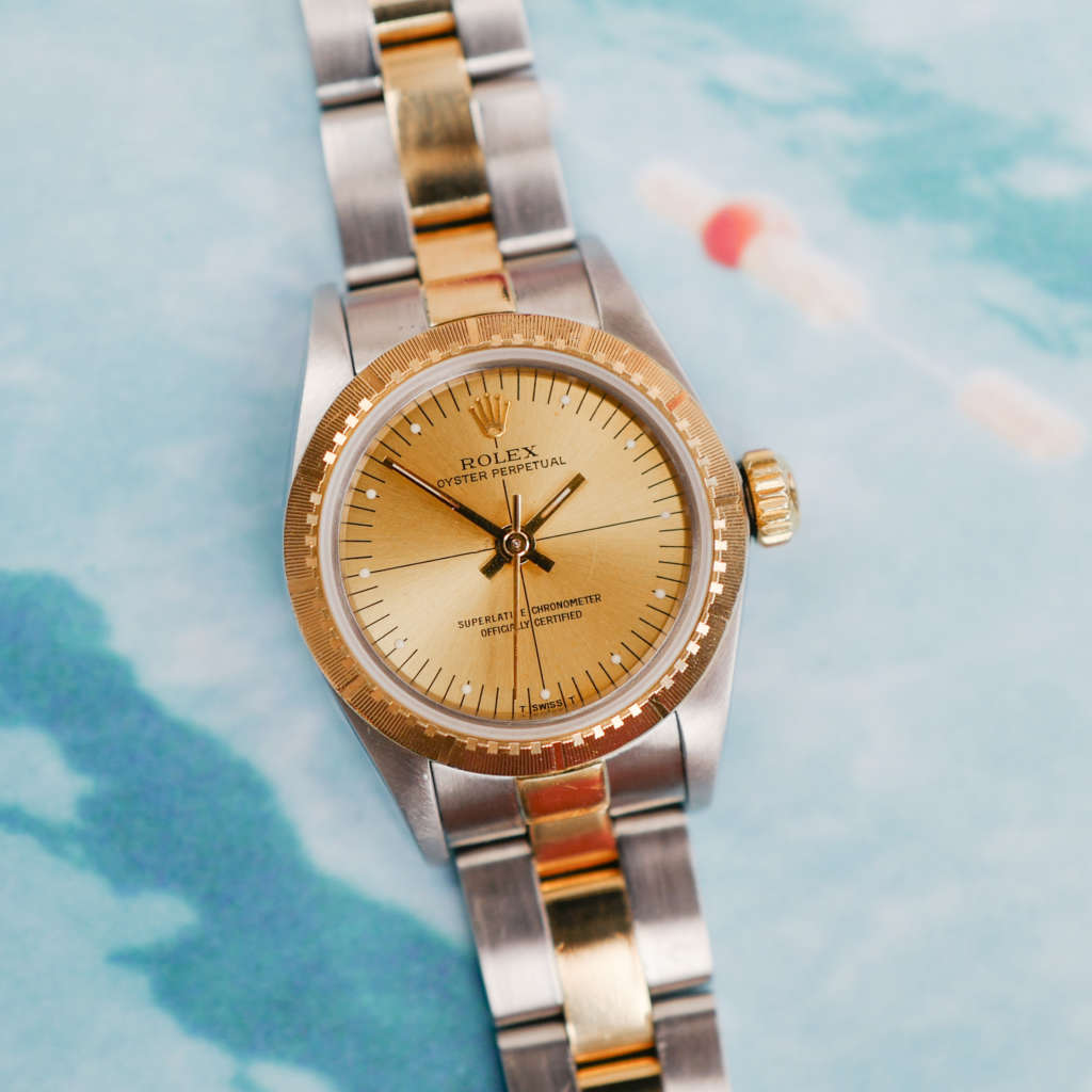 cafe-noir-montres-aix-horloger-mini-rolex-vintage-oyster-perpetual-or-acier-67243