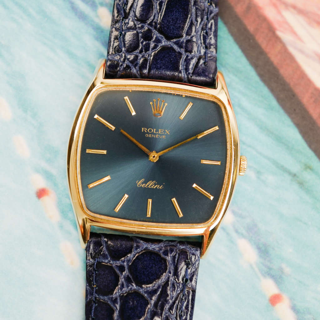 cafe-noir-montres-aix-horloger-rolex-cellini-bleu-3805-or-jaune-1970-vintage