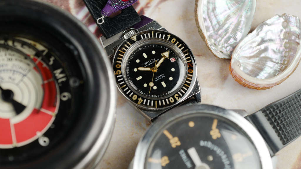 cafe-noir-montres-vintage-horloger-rachat-marseille-aix-triton-spirotechnique-plongeuse-cousteau-annees-1960