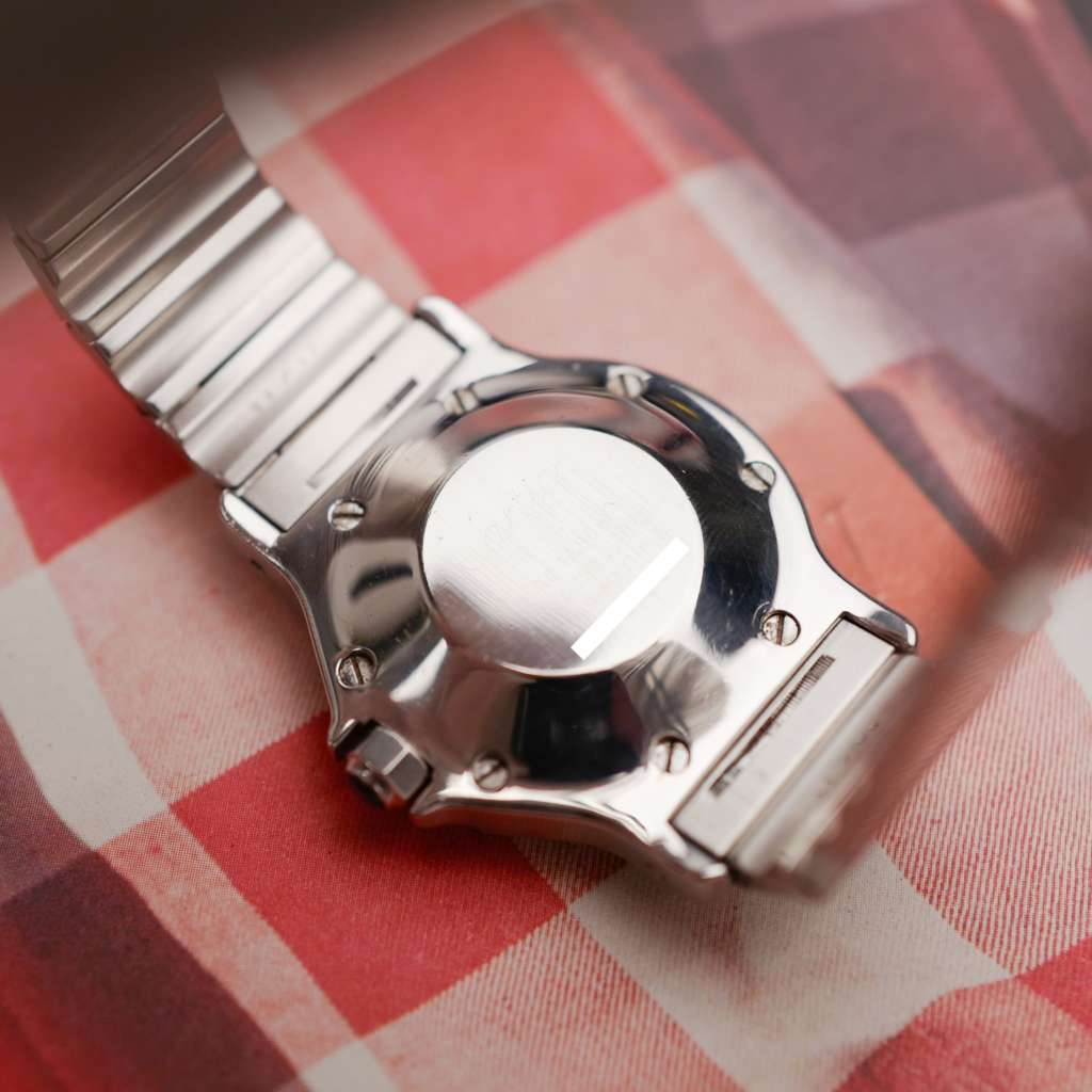 cafe noir montres horloger marseille boite papiers service full set Cartier Santos octogonale GM or et acier réf 2966 bicolore vintage 1990