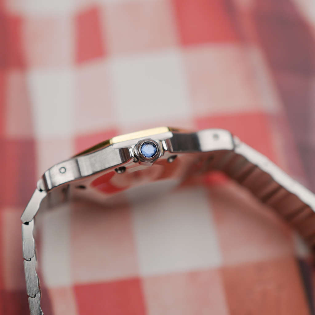 cafe noir montres horloger marseille boite papiers service full set Cartier Santos octogonale GM or et acier réf 2966 bicolore vintage 1990