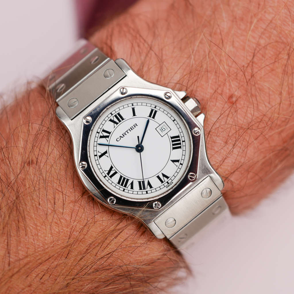 cafe-noir-montres-horloger-marseille-cartier-santos-octogonale-octo-2965-acier-homme-automatique-vintage-octo-grand-modèle-acier-GM