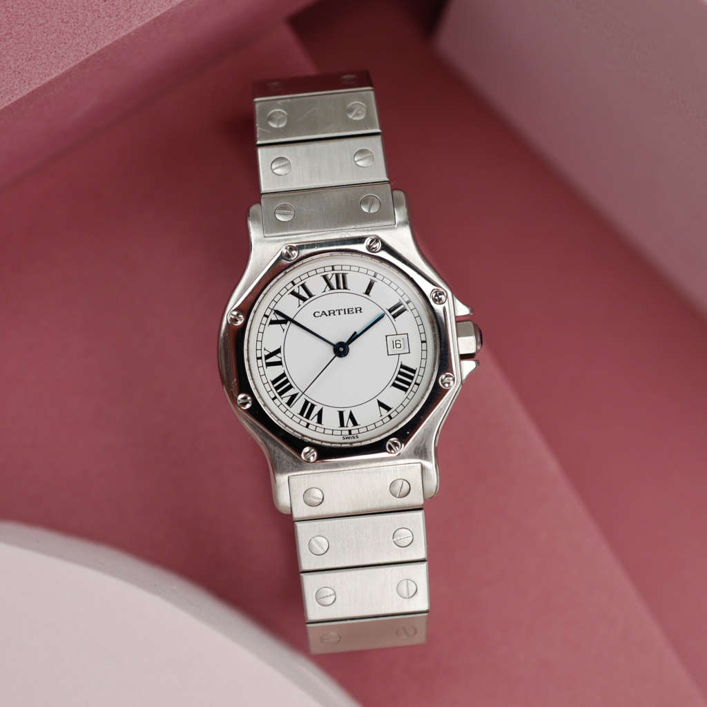 cafe-noir-montres-horloger-marseille-cartier-santos-octogonale-octo-2965-acier-homme-automatique-vintage-octo-grand-modèle-acier-GM