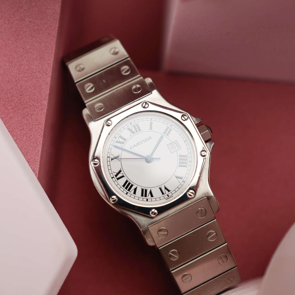 cafe-noir-montres-horloger-marseille-cartier-santos-octogonale-octo-2965-acier-homme-automatique-vintage-octo-grand-modèle-acier-GM